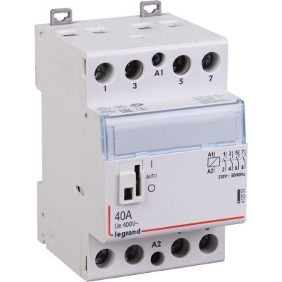 Contacteur de puissance CX3  bobine 230V  - 4P 250V  - 40A - contact 4F - 3 modules - 412553 - LEGRA