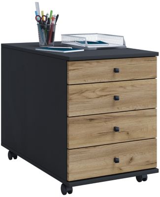 Conteneur de rôle Lona H. 57 x L. 42 x P. 75 cm Anthrazit / Honig-Eiche