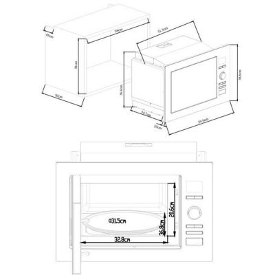 CONTINENTAL EDISON Micro Ondes Gril -CEMO25GINE - Inox encastrable - Noir