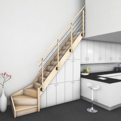 Contremarches pour escalier quart-tournant droit, Nostra KORDO