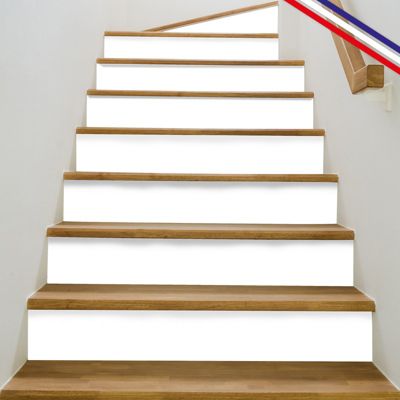 Contremarches PVC pour escalier - blanc - Lot de 5 (15x100 cm)