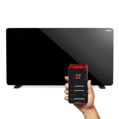 Convecteur de chauffage en verre avec wifi 2000w noir DOMO DO7356CH