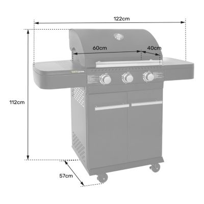 Cook'in Garden - Barbecue au gaz FYRA avec thermomètre - 3 brûleurs