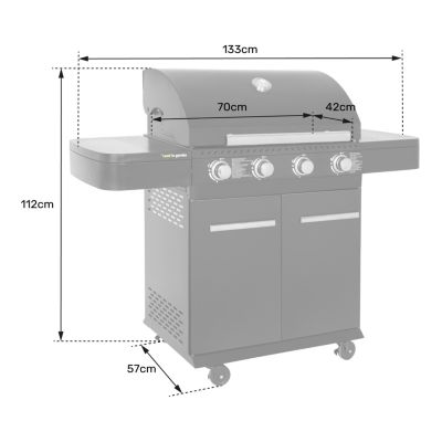 Cook'in Garden - Barbecue au gaz FYRA avec thermomètre - 4 brûleurs