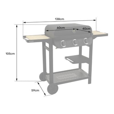 Cook'in Garden - Barbecue gaz FLAVO 60 SC sur chariot