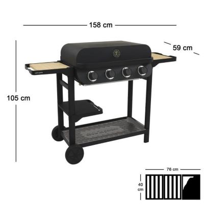 Cook'in Garden - Barbecue gaz FLAVO 76 SC sur chariot