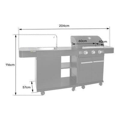 Cook'in Garden - Cuisine extérieure modulable FYRA - 3 brûleurs