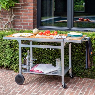 Cook'in Garden - Desserte pour plancha en bois et métal GRANDI XL