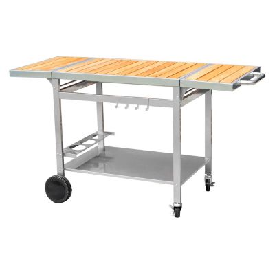 Cook'in Garden - Desserte pour plancha en bois et métal GRANDI XL