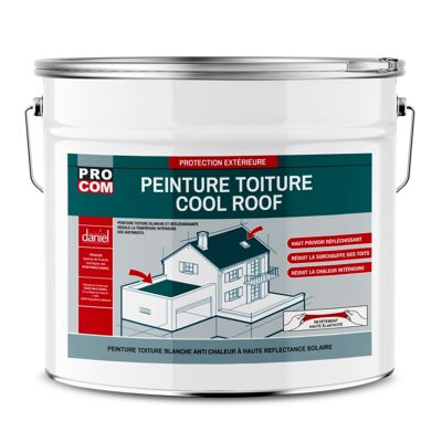 Cool roof - Peinture toiture anti chaleur, peinture blanche réfléchissante PROCOM-10-Blanc