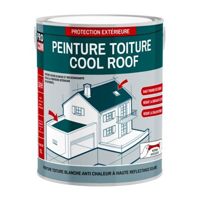 Cool roof - Peinture toiture anti chaleur, peinture blanche réfléchissante PROCOM-2.5-Blanc