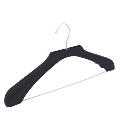 Cintres classiques plastique noir avec barre 45 cm (lot de 250