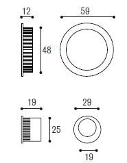 Coquille de tirage rond Neromat noir mat Ø48mm