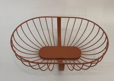 Corbeille à pain en métal filaire terracotta Ornami