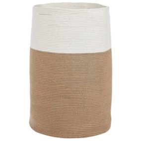 Corbeille boho en coton beige ARDESEN