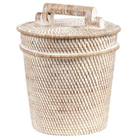 Corbeille boho en rotin naturel BARUMUN