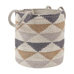 Corbeille scandinave en coton beige MADOLA