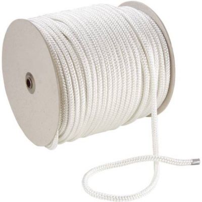 Corde polyester tressée 10 mm x 100 m blanc, charge rupture 1600 daN
