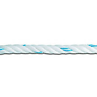 Corde polypropylène 20mm Blanche fil bleu au mètre