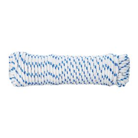 Corde torsadée en polypropylène blanche et bleue Diall ø5mm, 20 m