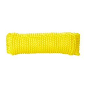 Corde torsadée en polypropylène jaune DIALL ø8 mm, 15 m