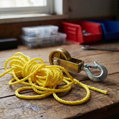 Corde torsadée en polypropylène jaune DIALL ø8 mm, 50 m