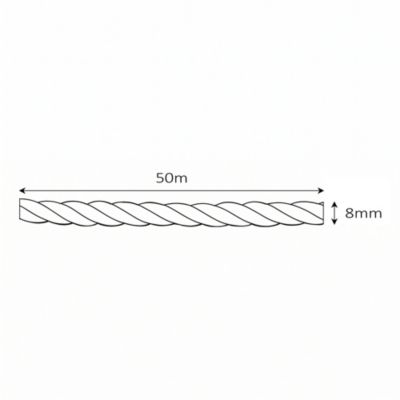 Corde torsadée en polypropylène jaune DIALL ø8 mm, 50 m