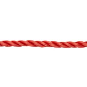 Corde torsadée en polypropylène rouge ø 6 mm, 20 m