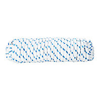 Corde tressée en polypropylène blanche et bleue ø 10 mm, 7.5 m