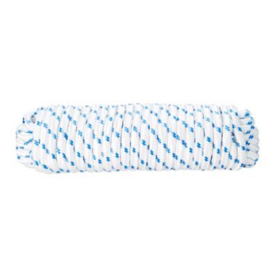 Corde tressée en polypropylène blanche et bleue ø 10 mm, 7.5 m