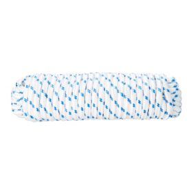 Corde tressée en polypropylène blanche et bleue ø 10 mm, 7.5 m