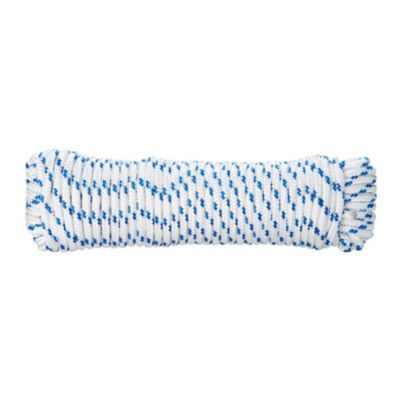 Corde tressée en polypropylène blanche et bleue Diall ø6 mm, 20 m
