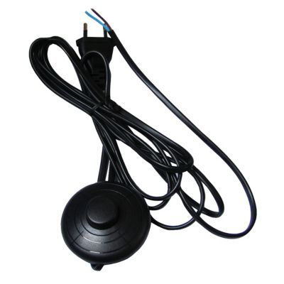 Interrupteur à Pied Rond Marron 2A 250V - Pour Câbles 2-3 Fils, Contacts Vis, Idéal Bricolage