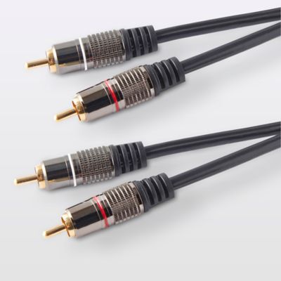 Câble Audio Stéréo 2RCA Mâle Vers 2RCA Mâle - Laiton, Durable, Neuf, Générique