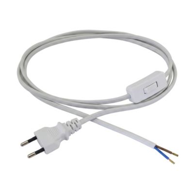 HALOTEC Câble pour Lampe de Sel | 1,2m Blanc avec Douille et Interrupteur | Remplacement Sécurisé et Durable 250V 2A | Compatible pour Lampes de Sel Maison, Bureau, Spa, Ambiance Relaxante