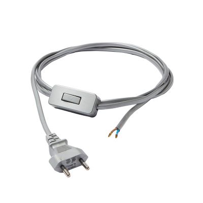 Cordon de lampe avec interrupteur métal Diall 2m