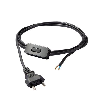 Câble électrique Blanc Avec Douille E27 Et Interrupteur, Cordon Long. 2 M, Pour La Réalisation D'une Lampe De Chevet