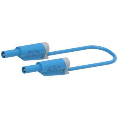 Cordon de mesure banane mâle 4 mm 1,0 m bleu - 12 A, PVC, CAT II 1000 V ...