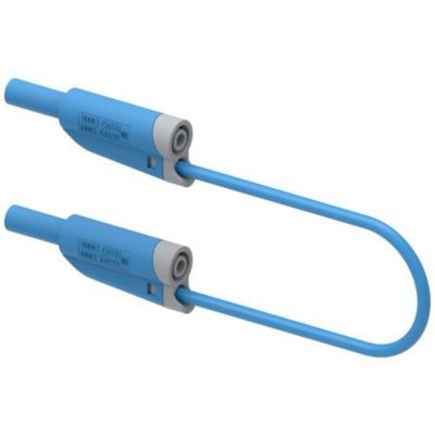 Cordon de mesure banane mâle 4 mm 1,0 m bleu - 12 A, PVC, CAT II 1000 V ...