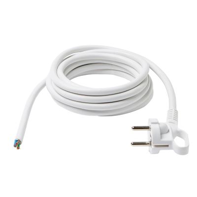 Cordon de rechange pour appareil avec mise à la terre Diall 16A H05VVF 3G1.5mm² 3m blanc