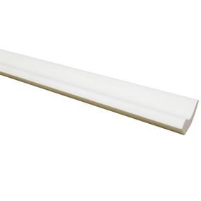 Corniche moderne tronquée MDF prépeint blanc 23x23mm L.2,44m
