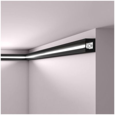 Corniche NMC WALLSTYL IL12 BLACK Moulure décorative Cimaise Éclairage indirect