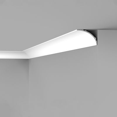 1 Angle Intérieur En Moulure LED Pour éclairage Indirect – Stuc Moderne, Gris, 200 Mm