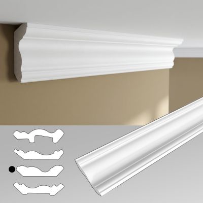 Corniches 100 cm moulures decoratives mur et plafond legeres dures peintables profils deco pour renovation et finition JC496-W