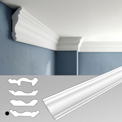 Corniches 100 cm moulures decoratives mur et plafond legeres dures peintables profils deco pour renovation et finition JC80-W