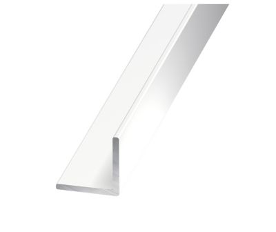 Cornière égale aluminium laqué blanc 20 x 20 mm, 2 m