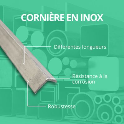 Corniere inox 25x25 ep 3 mm, Longueur : 2 metres - Comment Fer