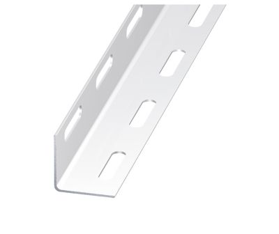 Cornière perforée acier époxy blanc 38 x 38 mm, 2 m