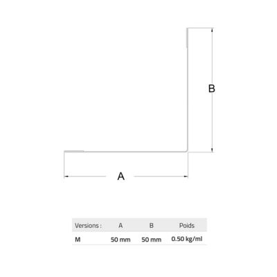 Cornière pour bardage et parement M50 Le Profileur Français noir mat 50x50x2300 mm