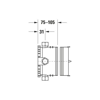 Corps d'encastrement sans arrêt préalable, pour mitigeur de douche encastré - 16,4x10,5x16,4cm - BlueBox